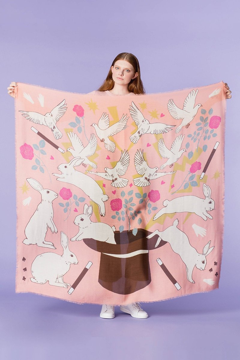 Do you believe in magic oversized cashmere scarf - Scarves - Silk Pink
