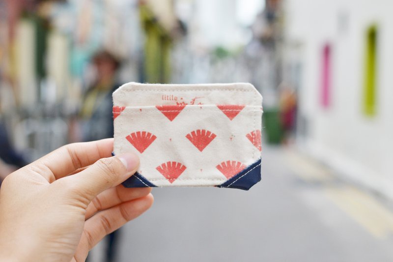 Gills Canvas Card Case - 名片夾/名片盒 - 其他材質 紅色