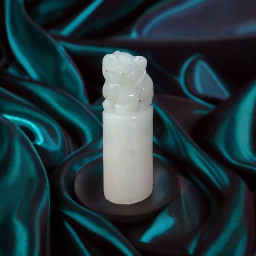 瓔珞珠寶盒 E.L.Jewelry Box 開運印章冰糯種翡翠貔貅印章 | 天然緬甸玉翡翠A貨