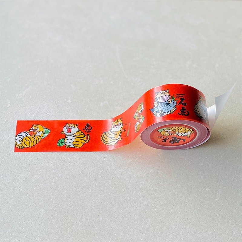 【現貨剩1捲】2022虎子紅底紙膠帶 - 紙膠帶/和紙/PET - 紙 紅色