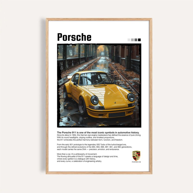 黃金街影 Golden Reflection / 經典跑車藝術掛畫 畫芯 海報 - 海報/掛畫/掛布 - 紙 