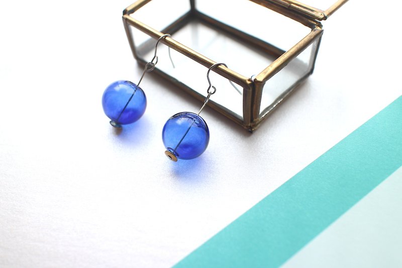 Sunny bubbles-Handmade earrings - Earrings & Clip-ons - Glass Blue