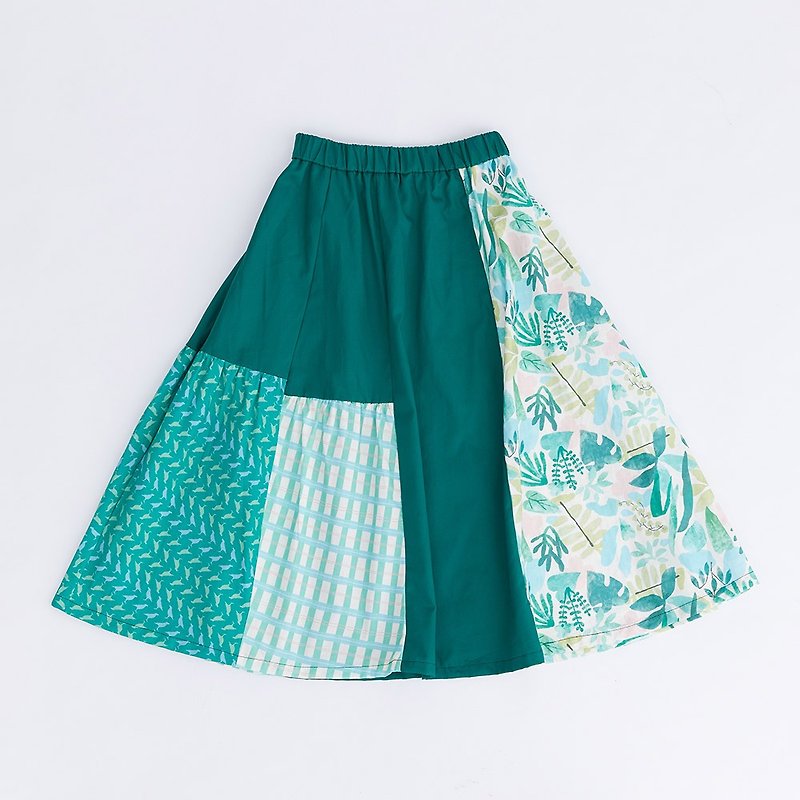 Splicing round flower skirt/horticultural flower table/grass green - Skirts - Cotton & Hemp Multicolor