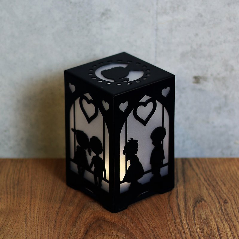 [OPUS Dongqi Metalworking] Cultural and Creative USB Night Light-Two Little No Guess (Black)-White, Yellow, Colorful Light Optional - Lighting - Other Metals Black
