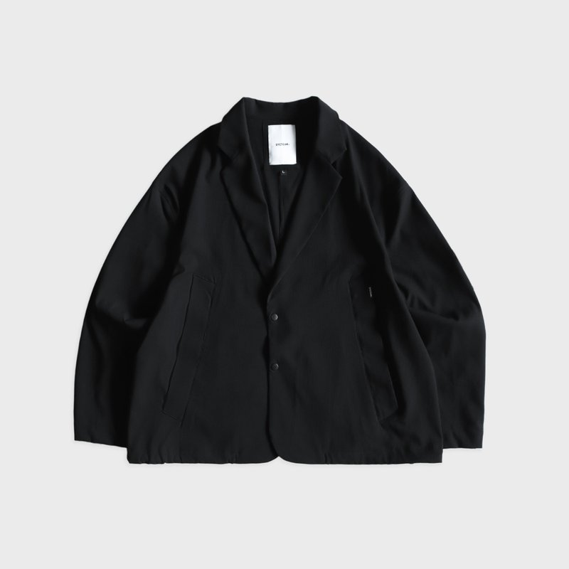 DYCTEAM -RePET Loose drawstring blazer (black) - 男夾克/外套 - 其他材質 黑色