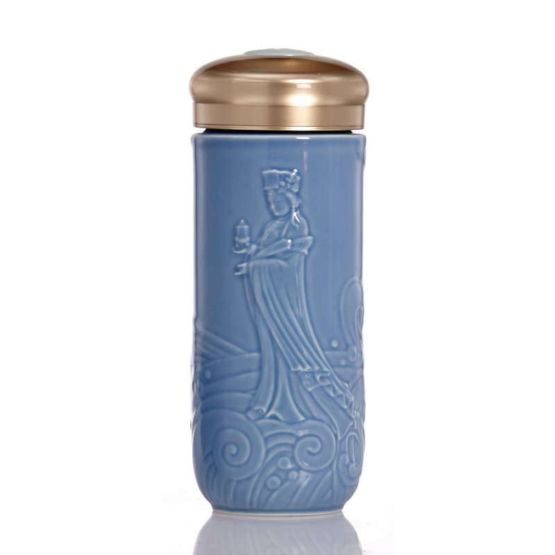 媽祖守護隨身杯 / 大 / 雙層 / 3色 350ml - 水壺/水瓶 - 瓷 藍色