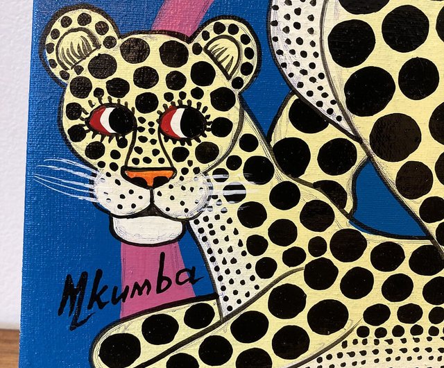 ティンガティンガ　アート　チーター　動物　絵画　チムワンダ チーター - ティンガティンガオンラインショップ