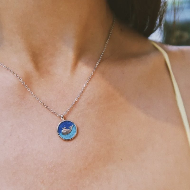 椰子海藍鯨 COCONUTSEA BLUE WHALE - 項鍊 - 純銀 藍色