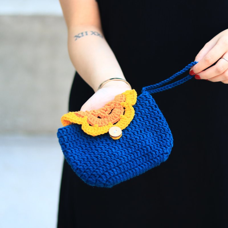 【影片教學+材料包】織片小袋 - 編織/刺繡/羊毛氈/縫紉 - 棉．麻 多色