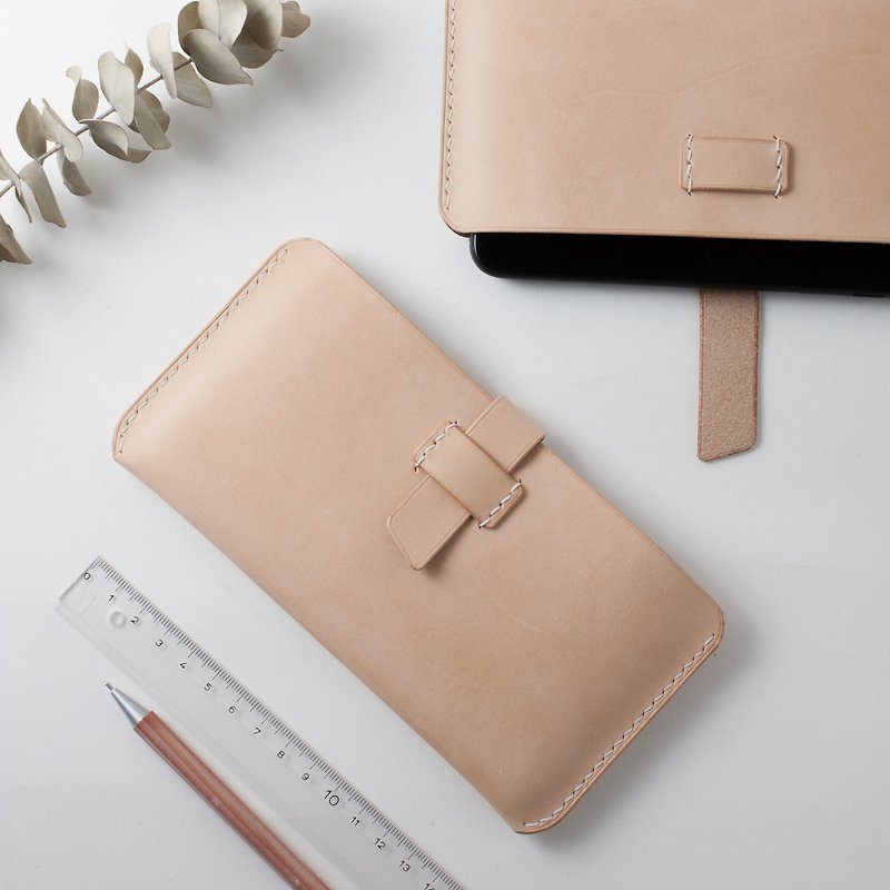 SEANCHY fully handmade genuine leather horizontal mobile phone case customized - เคส/ซองมือถือ - หนังแท้ สีนำ้ตาล