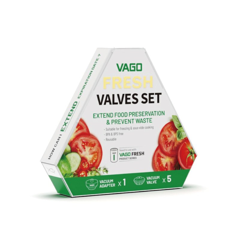 VAGO FRESH 食物保鮮烹飪真空食物真空閥 轉接頭x1+真空閥x5 - 廚具 - 塑膠 白色