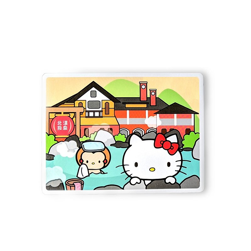 [Roaming Taiwan X Sanrio] Kitty postcard (Beitou Hot Spring) + luggage sticker (Beitou) - การ์ด/โปสการ์ด - กระดาษ 