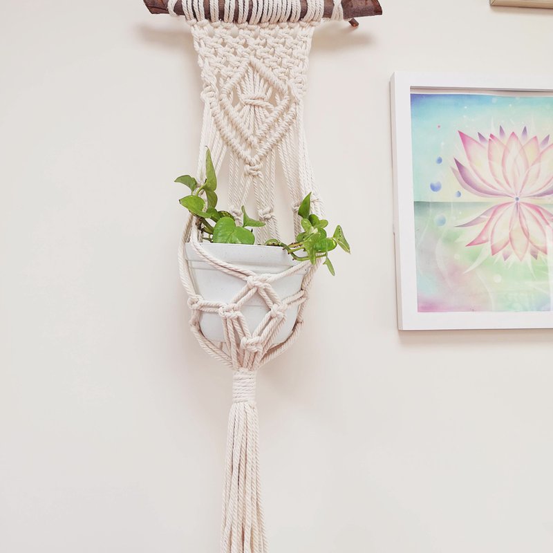 Macrame 植物吊籃【Macrame Plant Hanger】 - 擺飾/家飾品 - 棉．麻 