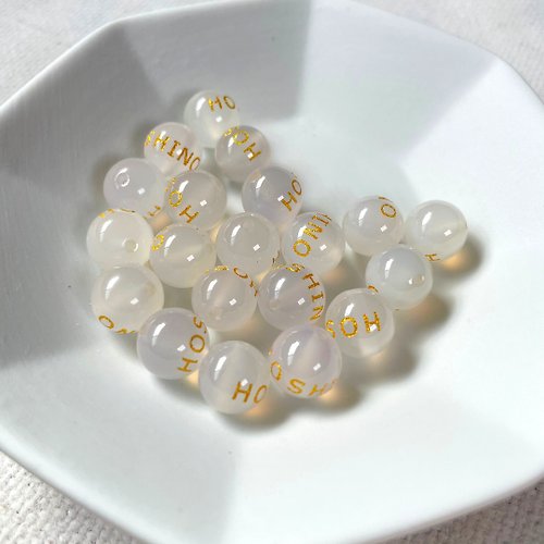 Hoshino Jewelry Kan 051729瑪瑙/1粒/帶孔素材/圓珠/晶石/天然/水晶/能量石/原生態