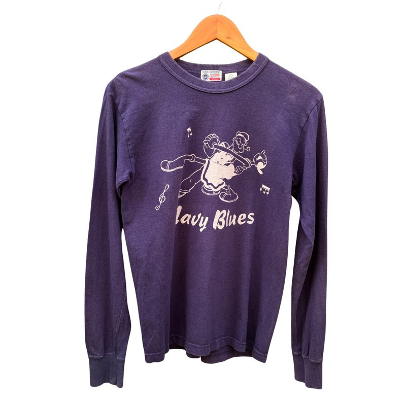 Buzz rickson Popeye Navy Blues Long Sleeve T Shirt - 男 T 恤 - 棉．麻 藍色