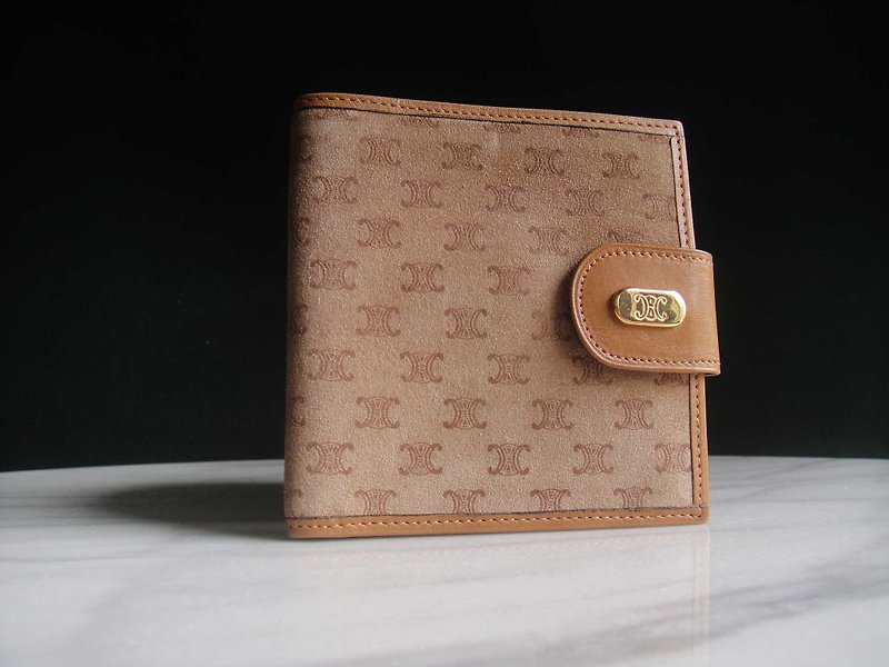 [Old Time OLD-TIME] Early second-hand old bag Italian CELINE short wallet - กระเป๋าสตางค์ - วัสดุอื่นๆ หลากหลายสี