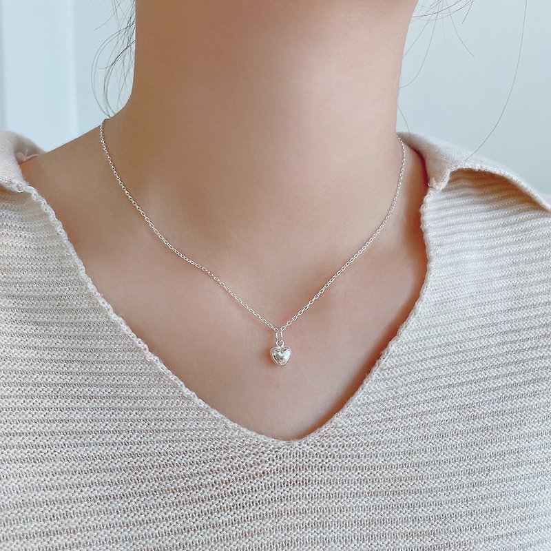 │Daily│Plopping Love•Clavicle Chain•Sterling Silver Necklace•Can Touch Water•Anti-allergic - สร้อยคอ - เงินแท้ 