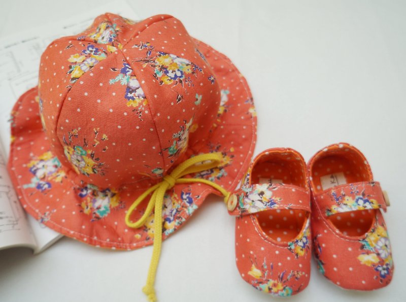 Country style / Shuiyudiandian / Pattern baby shoes / Baby shoes / Baby hats / Sun hats / Full moon ceremony Miyue ceremony - ผ้ากันเปื้อน - ผ้าฝ้าย/ผ้าลินิน 