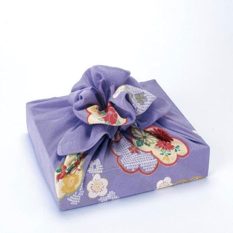 京都風呂敷包巾-koyomi 二巾-疋田梅(紫-縮緬) - 手帕 - 其他人造纖維 