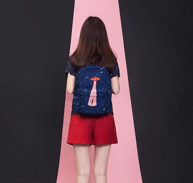 YIZISTORE Starry Sky Series Backpack Backpack Backpack-UFO - Backpacks - Other Materials Blue