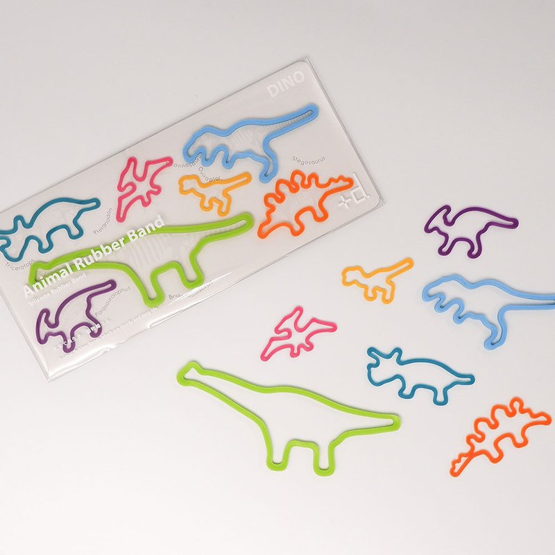 【+d】Safe Silicone design rubber band set-Dinosaur - Other - Silicone Multicolor