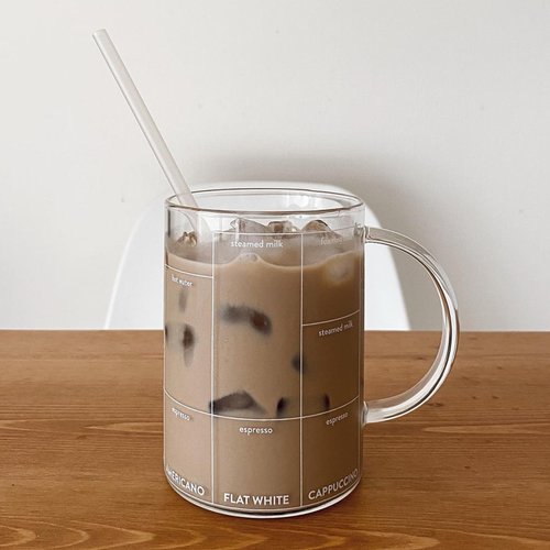 唯有家設計商店 美國 MoMA 刻度咖啡杯 Multi-ccino Mug 玻璃杯 耐熱水杯 馬克杯