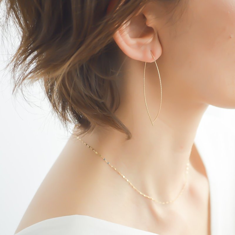 K10YG Design Cut Chain Necklace - 項鍊 - 其他金屬 金色