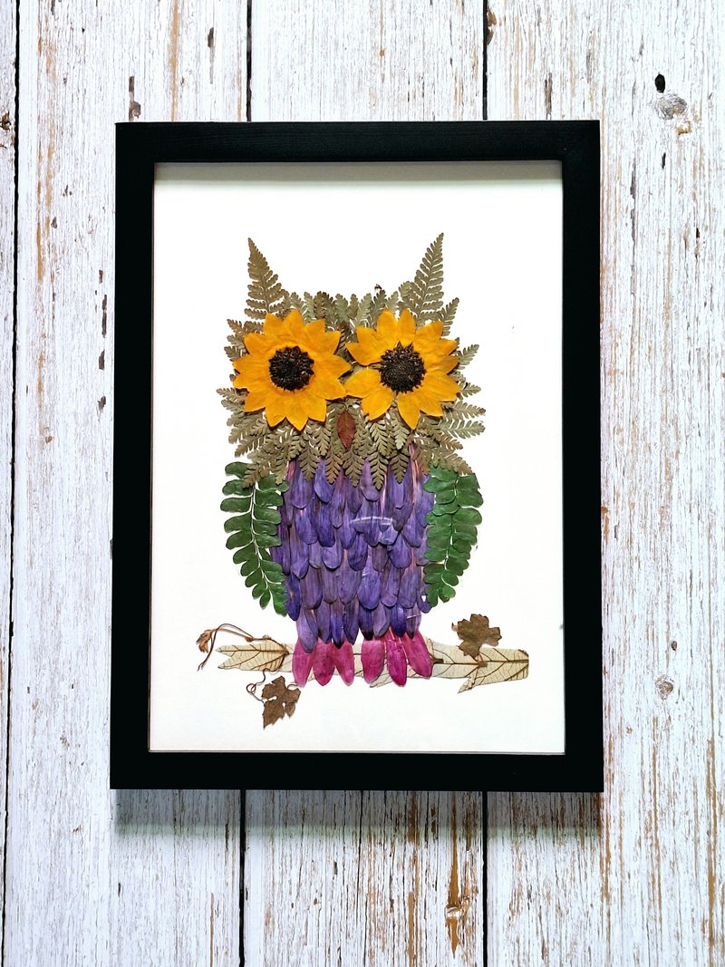 Art Framed |  owl art decor | Unique gift - Items for Display - Resin Brown