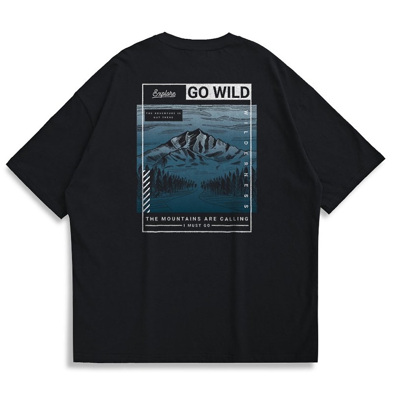 【Creeps Original】Go Wild Oversized Printed T-shirt - เสื้อยืดผู้ชาย - ผ้าฝ้าย/ผ้าลินิน หลากหลายสี