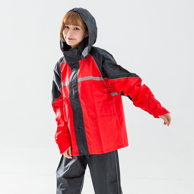 悍動兩件式風雨衣-紅 - 雨傘/雨衣 - 防水材質 紅色