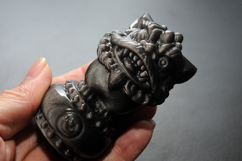 銀曜石雄獅登天鼓 開運/招財/防小人 - 擺飾/家飾品 - 半寶石 
