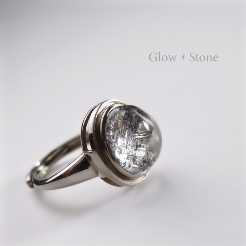 GLOWSTONE 星光雲母網狀髮戒指 - 戒指 - 水晶 白色