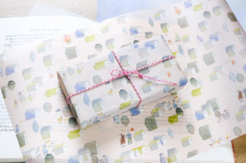 Wrapping Paper - The Village | Gift Wrap, gift wrapping, Washi Paper Sheets - กล่องของขวัญ - กระดาษ 