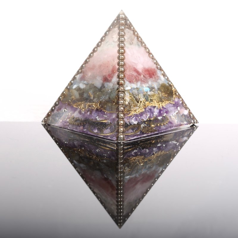 [卒業記念品] 神秘の祭壇 - グレートオルゴナイトピラミッド オルゴナイトクリスタルヒーリングラブゲーム - 置物 - クリスタル ピンク