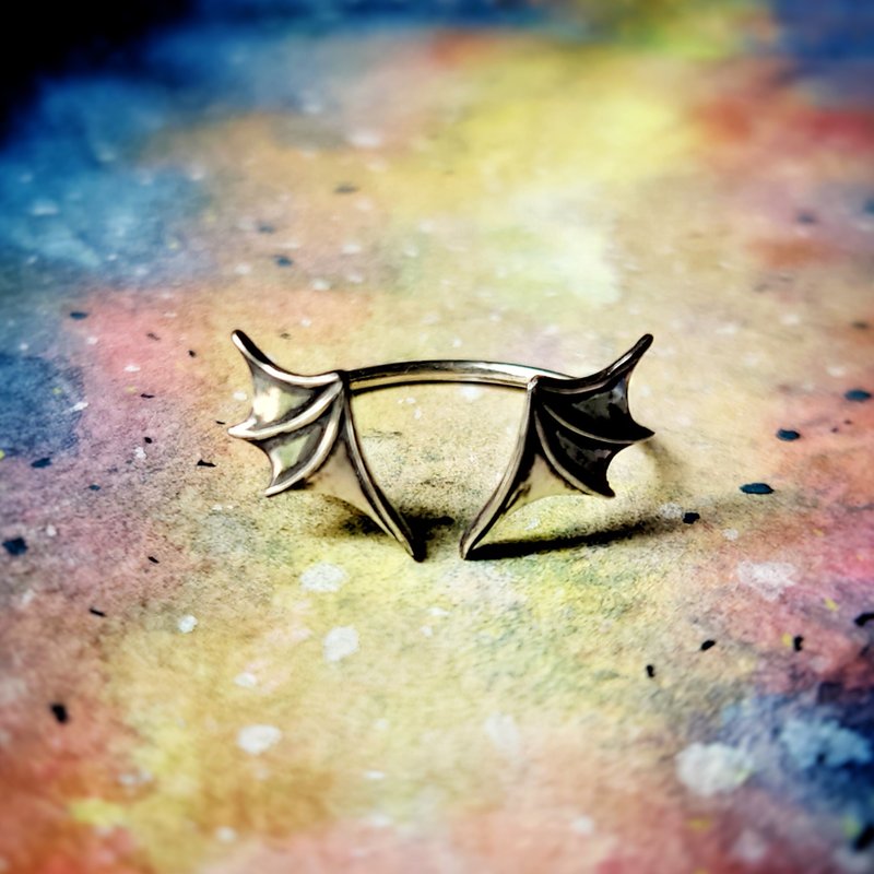 Flying Little Imp Wing Silver Open Ring - แหวนทั่วไป - เงินแท้ สีเงิน