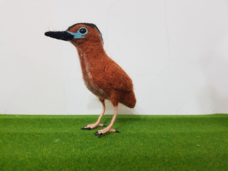 needle felted Malayan night heron (Gorsachius melanolophus) - ตุ๊กตา - ขนแกะ 