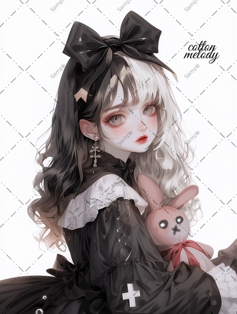 original sticker no.882 人物ステッカー オリジナルステッカー 人物ステッカー 女の子ステッカー オリジナル人物ステッカー - 貼紙 - 紙 