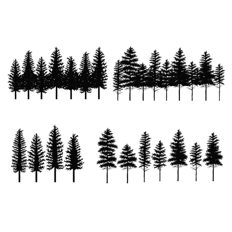Pine tree svg, forest svg, forest trees svg, fir tree svg, spruce tree svg, SVG - 圖文模板設計 - 其他材質 