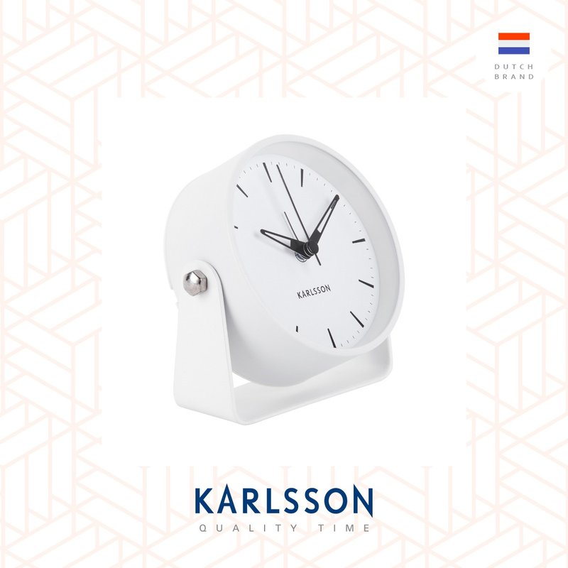 荷蘭Karlsson, Alarm clock Clam white 鬧鐘白色 - 時鐘/鬧鐘 - 其他金屬 白色