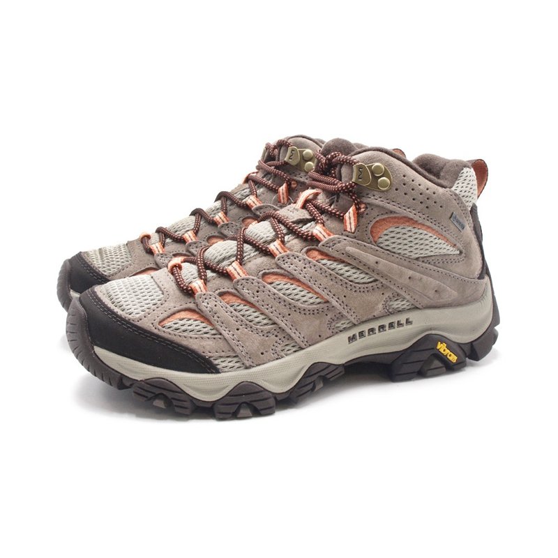 MERRELL MOAB 3 MID GORE-TEX防水登山中筒鞋 女鞋-棕橘 - 女運動鞋/球鞋 - 防水材質 