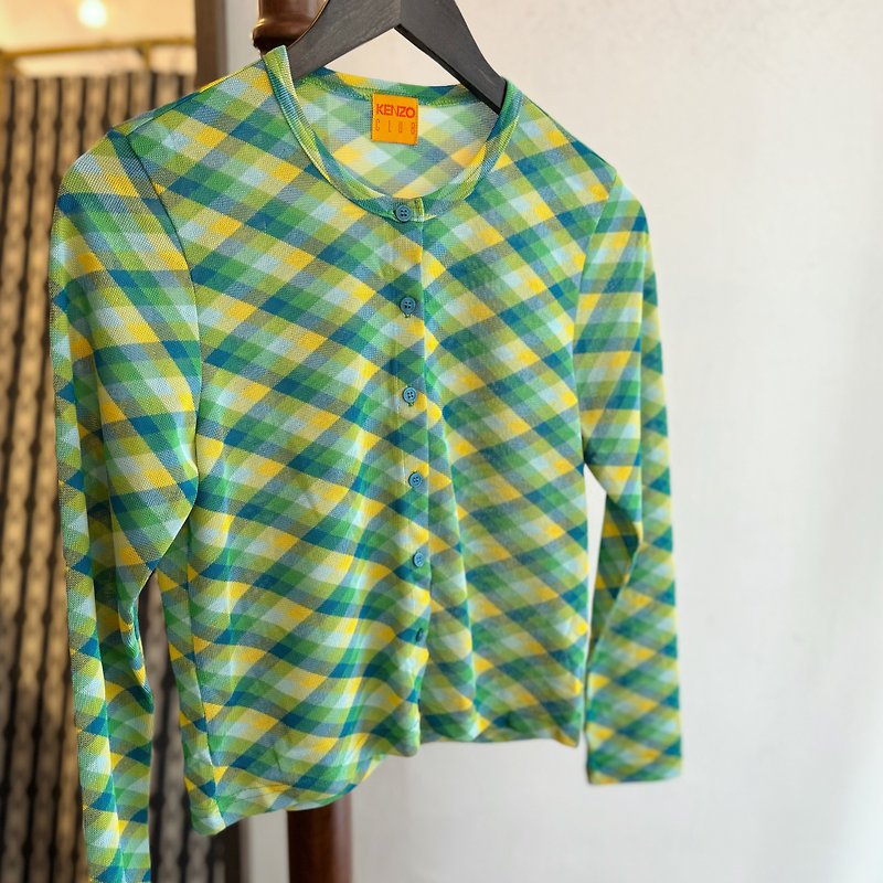 Kenzo Club菱形圖案外套 - 外套/大衣 - 其他人造纖維 綠色