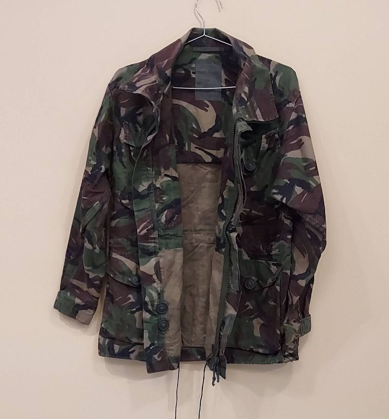 英國公發迷彩防風拉鍊夾克 軍用外套大衣B款 英國製老品完整 - 男夾克/外套 - 其他材質 綠色