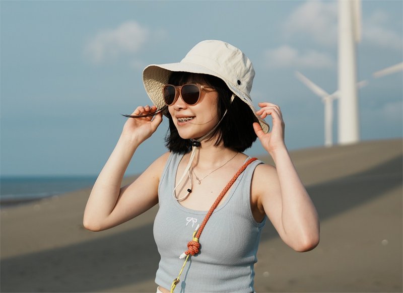 2is HT32A Outdoor Bucket Hat Traveler Hat - หมวก - เส้นใยสังเคราะห์ ขาว