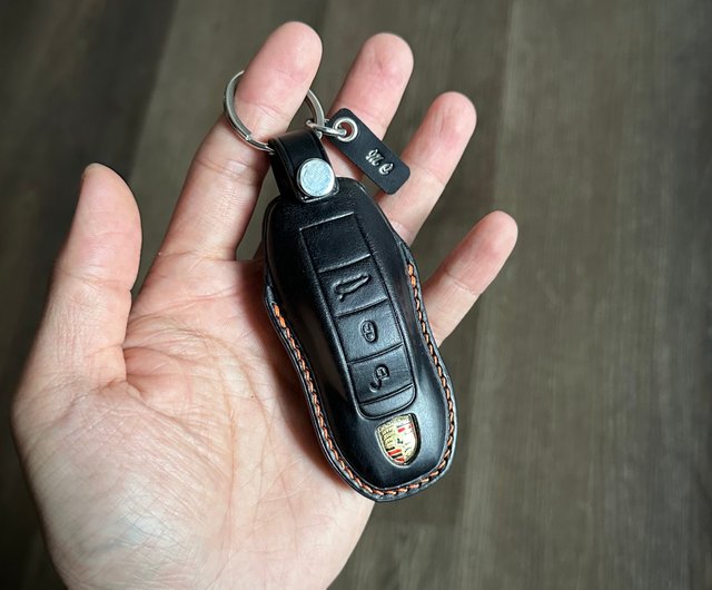 純正 Porsche ポルシェ レザーキーケース グレー PORSCHE ◇ポルシェ PORSCHE◇深錆色/グレー◇スマート キーケース 車