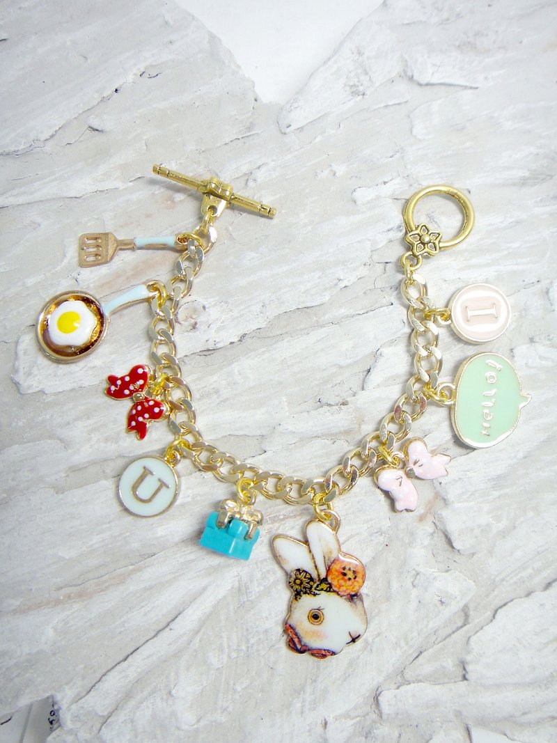 TIMBEE LO Alice in Wonderland Rabbit Queen Bracelet Bracelet 18K Real Gold Plated Chain Anti-fading ALICE IN THE WONDERLAND - Bracelets - Other Metals White