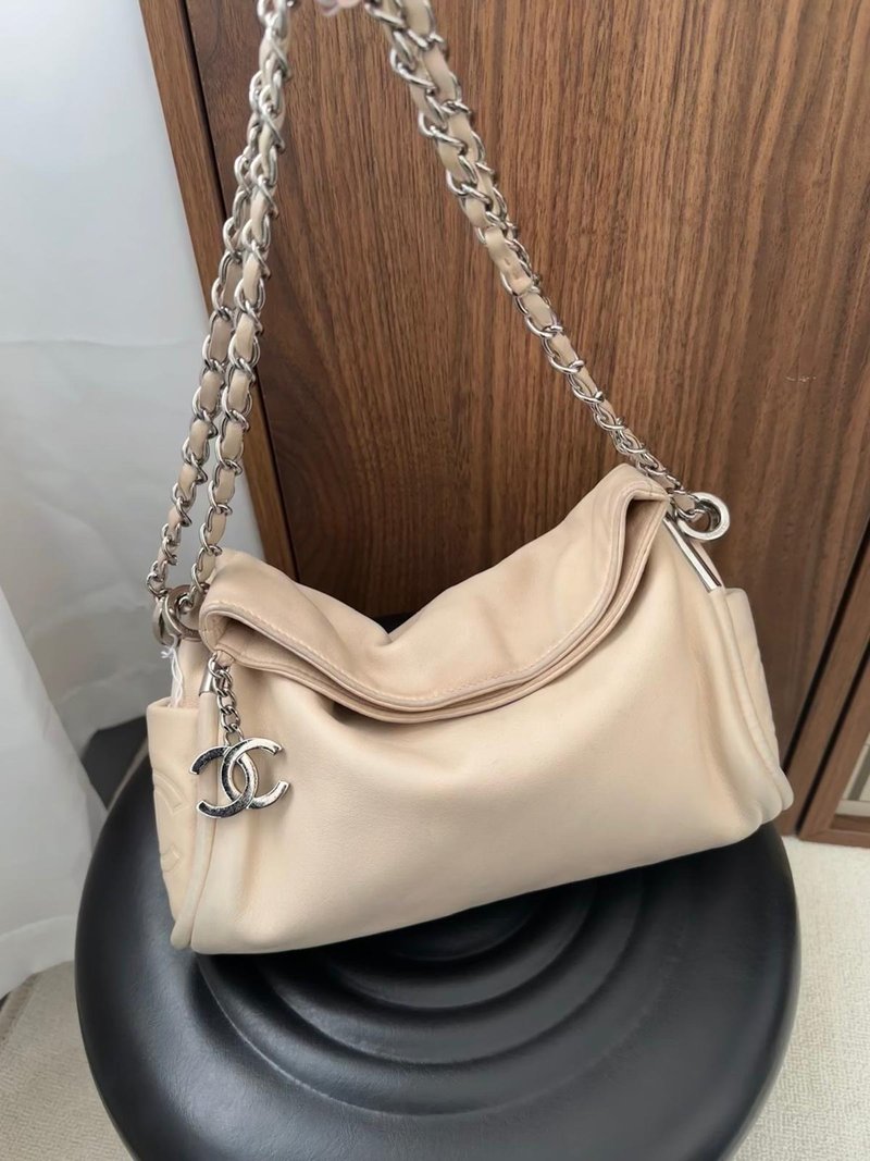 中古包 Chanel 香奈兒 人氣 Hobo 包 - 手提包/手提袋 - 真皮 卡其色