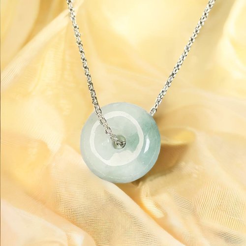 瓔珞珠寶盒 E.L.Jewelry Box 冰糯飄綠翡翠平安扣項鍊 | 天然緬甸玉翡翠A貨