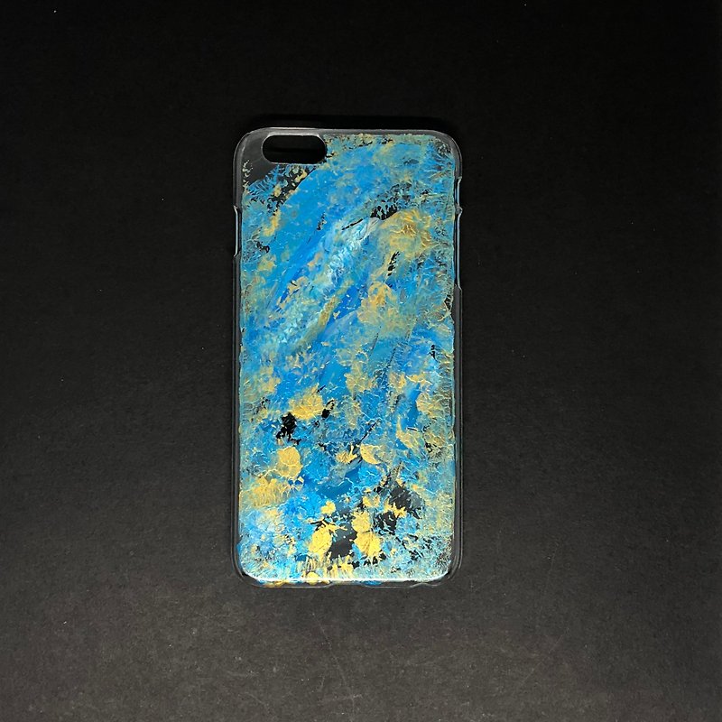 アクリル手描きの抽象芸術の電話ケース| iPhone 6 / 6s |メリンブラ - スマホケース - アクリル ブルー