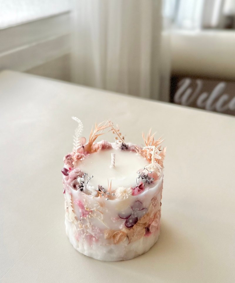 [Lesson. Flower] Garden dried flower candle birthday gift candle experience Valentine’s Day gift cultural currency - เทียน/เทียนหอม - ขี้ผึ้ง 