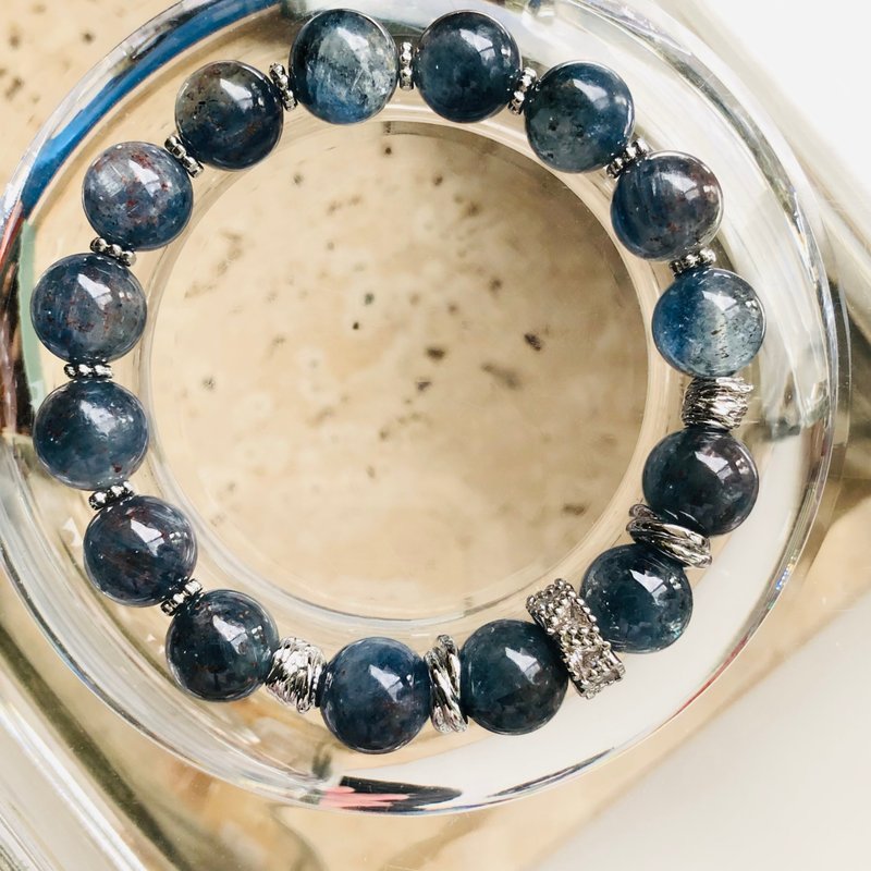 ITS-B662【設計款・一圖一物・共生礦藍晶石】天然石水晶手鍊手環 - 手鍊/手環 - 半寶石 藍色